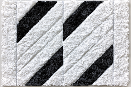 Diagonal Striped Fluffy Mat