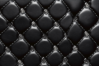 Diamond Stitched Black Leather