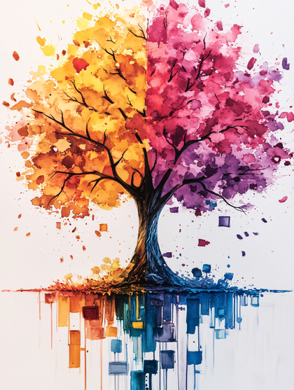 Dichotomy Tree Watercolor