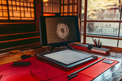 Digital Artist Workspace with Drawing Tablets