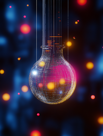 Digital Wireframe Bulb