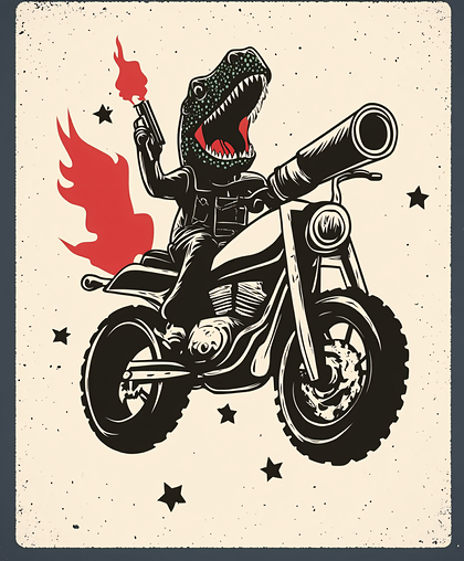Dinosaur Biker Outlaw