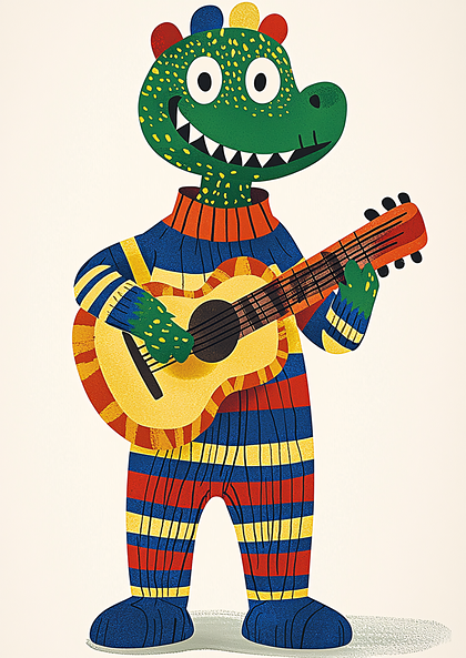 Dinosaur Playing Guitar