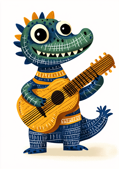 Dinosaur Playing Guitar