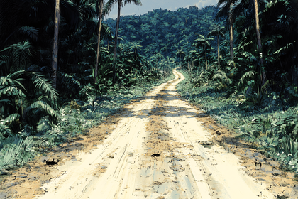 Dirt Road Through Lush Forest