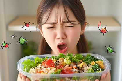 Disgusted Woman with Unclean Salad