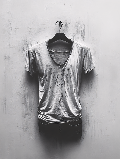 Distressed Clothes Hanging On Wall
