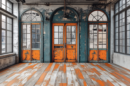 Distressed Doors in Industrial Setting