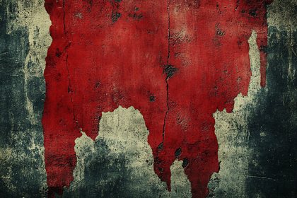 Distressed Red Paint On Textured Surface