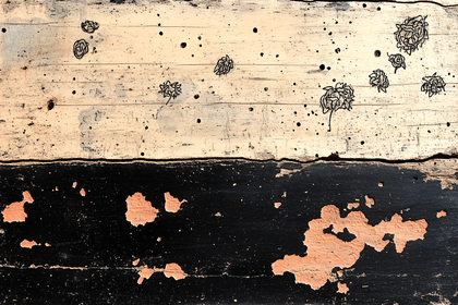 Distressed Wood with Doodle Flowers