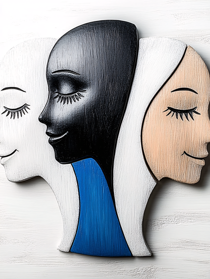 Diverse Faces Wooden Artwork
