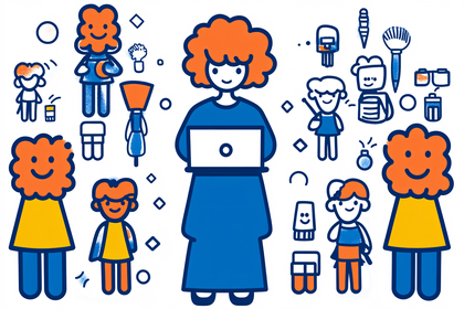 Diverse Icons and Characters Illustration