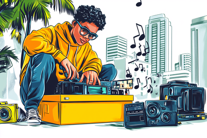 DJ and Cityscape