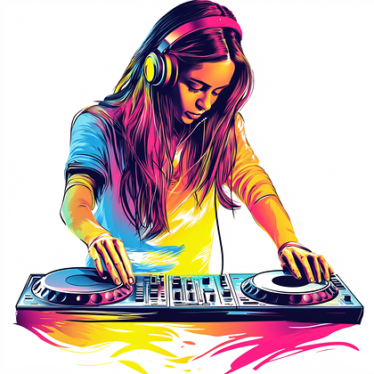 Dj Girl Mixing Music