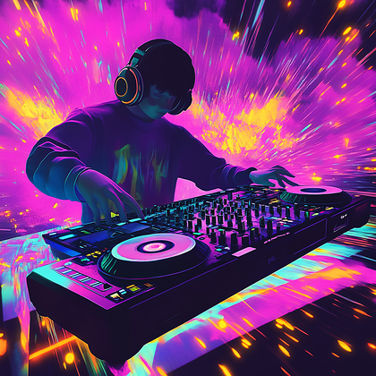 DJ In Neon Glow