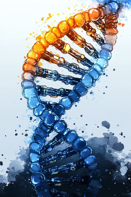 DNA Helix Watercolor