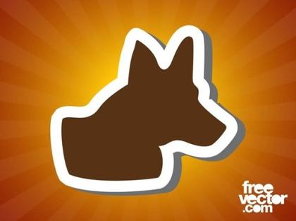 Dog Head Sticker Free Vector