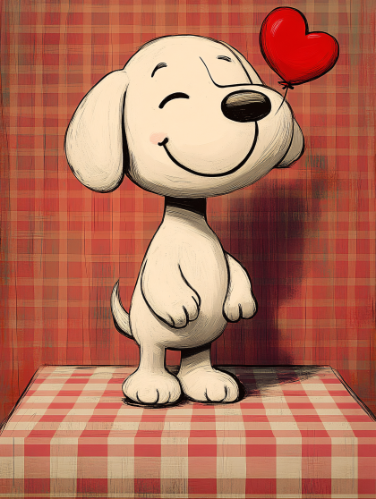 Dog With Heart Balloon