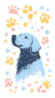 Dog with Paw and Star