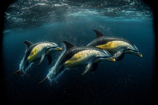 Dolphins Swimming Underwater