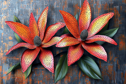 Dotted Orange Flowers