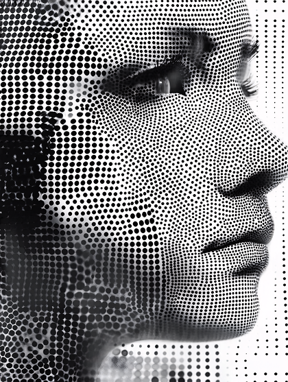 Dotted Portrait Of A Woman