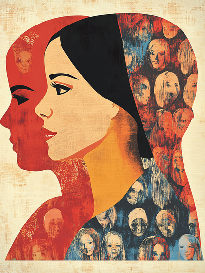 Double Profile Woman Faces