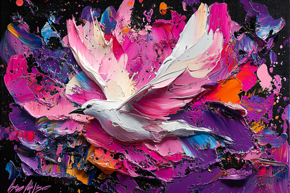 Dove and Floral Burst