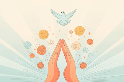 Dove of Peace and Hand Gesture