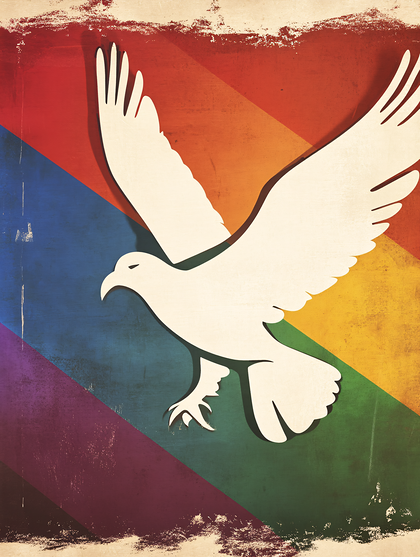 Dove Of Peace Rainbow Background