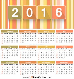 Download 2016 Calendar Template