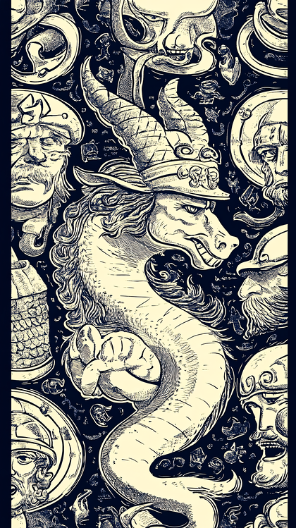 Dragon With Warriors