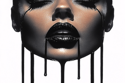 Dramatic Black Liquid Drip Makeup On