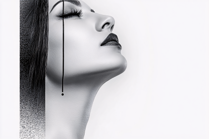 Dramatic Profile With Black Line