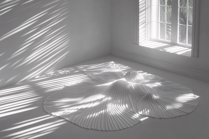 Draped White Fabric with Palm Shadows