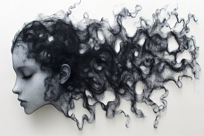 Dreaming Woman With Flowing Hair