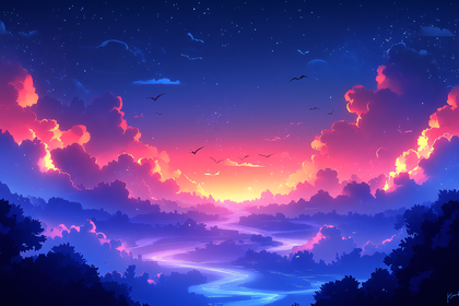 Dreamy Night River