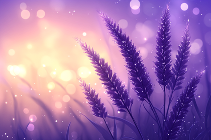 Dreamy Purple Wheat Field