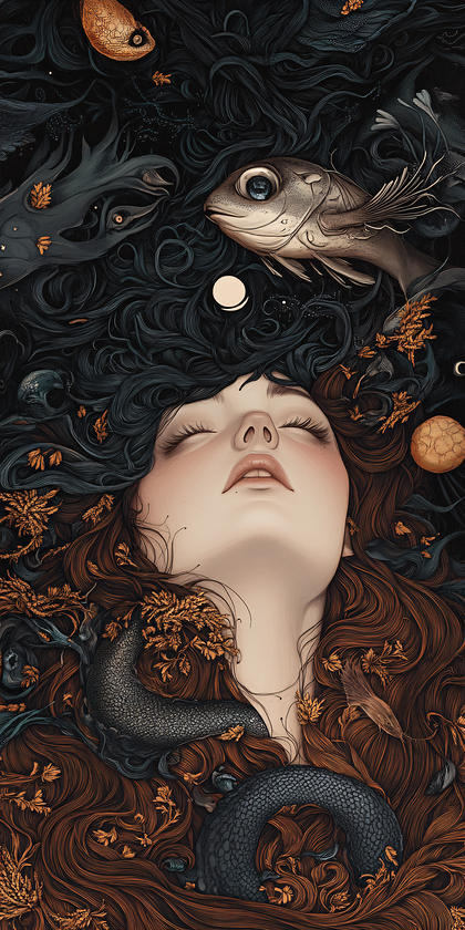 Dreamy Reverie of Fish and Serpent