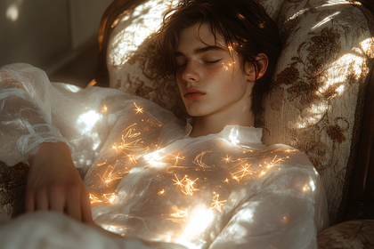 Dreamy Sleep Under Golden Light