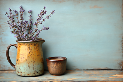 Dried Lavender In Rustic Jug