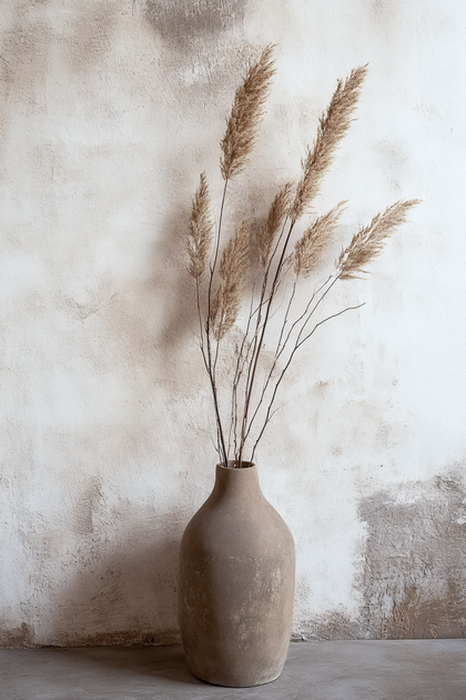 Dried Pampas Grass in Ceramic Vase