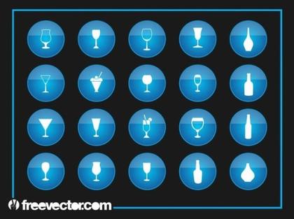 Drinks Icons Free Vector