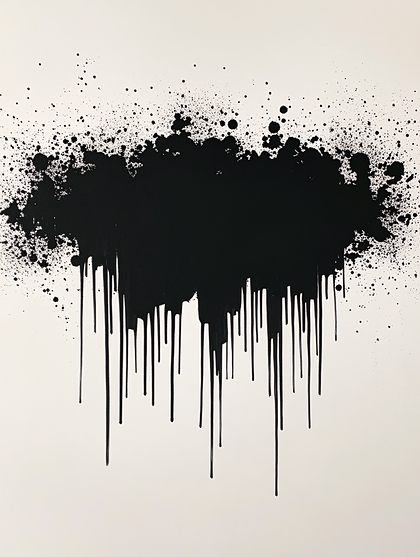 Dripping Black Abstract