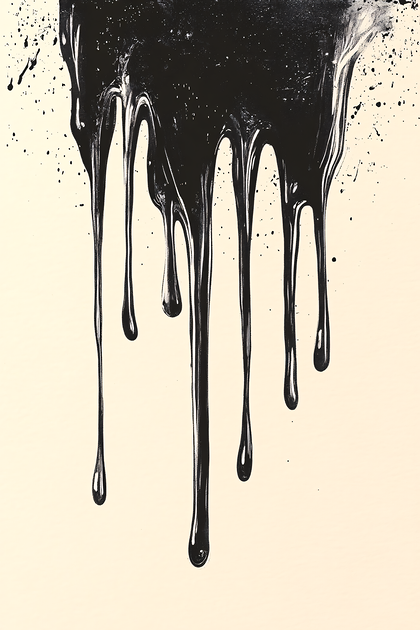 Dripping Black Ink
