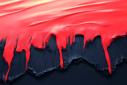 Dripping Red Paint On Dark Surface