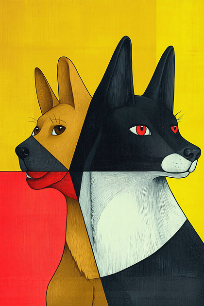 Dual-Colored Canine Companion