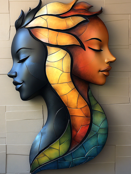 Dual Faced Serenity Sculpture