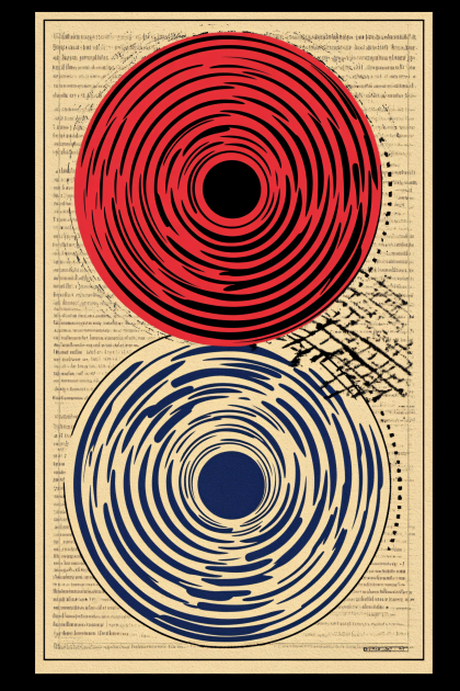 Dual Spiral Circles Abstract