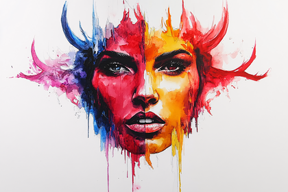 Dual-Toned Horned Woman